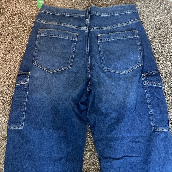 GAP 90’s Loose Cargo Mid Rise Jeans 32 14R Wide Leg NWT - Picture 5 of 10